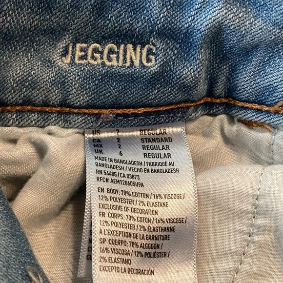 AMERICAN EAGLE Stretch Denim Jegging - size womens 2 regular - Picture 16 of 16
